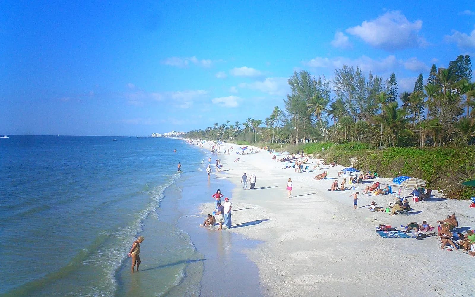 Naples beach viewed from the pier in Naples, Florida