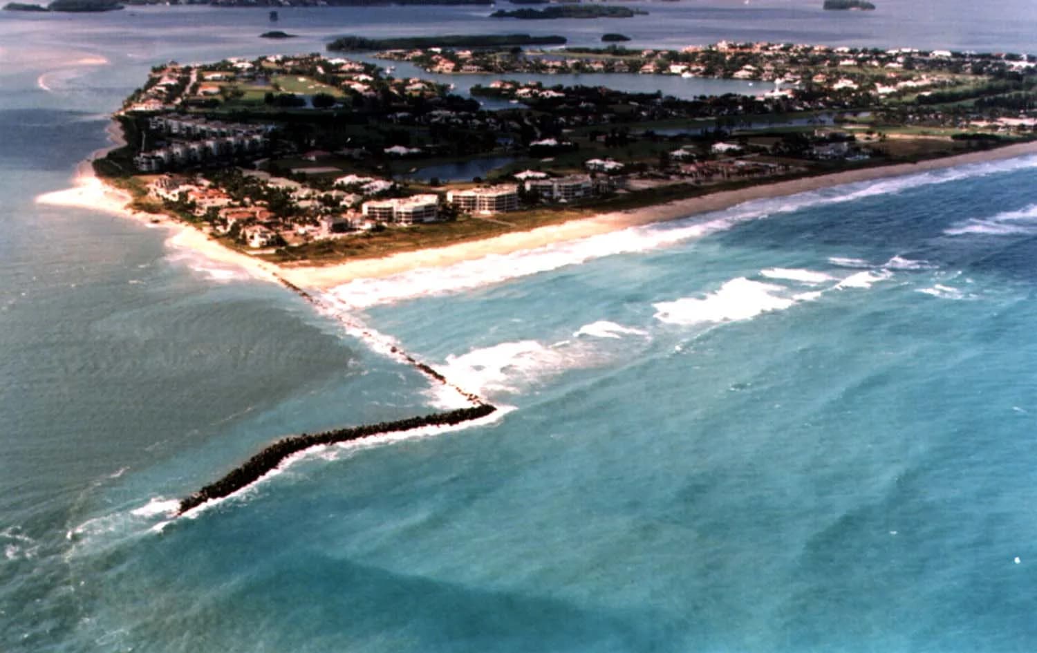 Aerial view of St. Lucie Inlet and waterways near Port St. Lucie, Florida