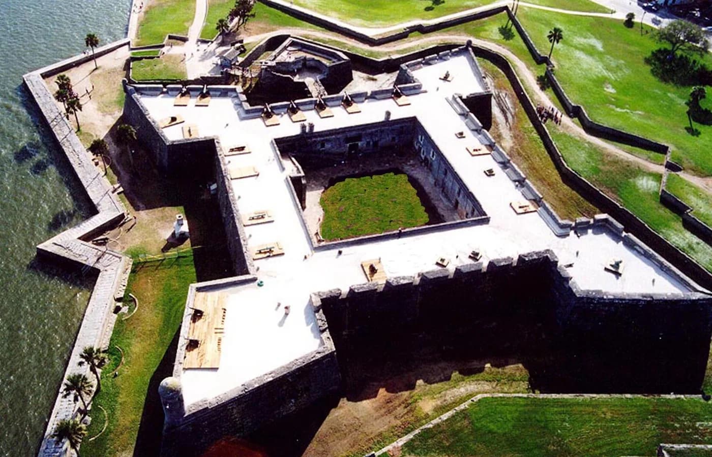 Aerial view of Castillo de San Marcos in St. Augustine, Florida