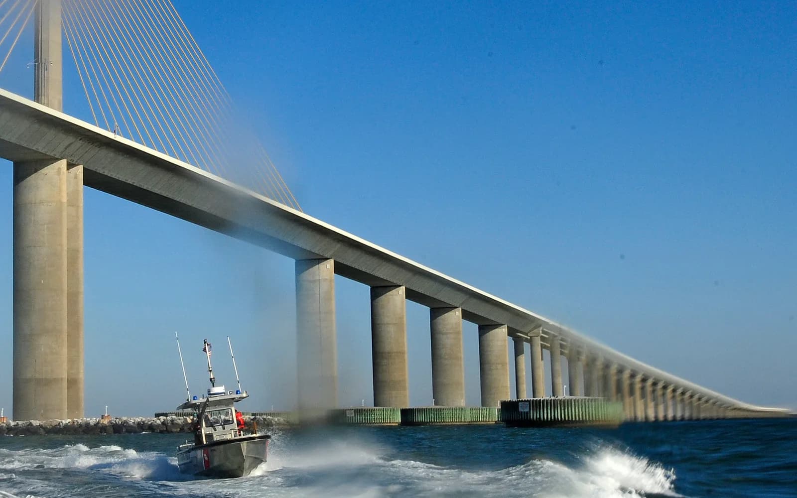 Sunshine Skyway Bridge over Tampa Bay near St. Petersburg, Florida