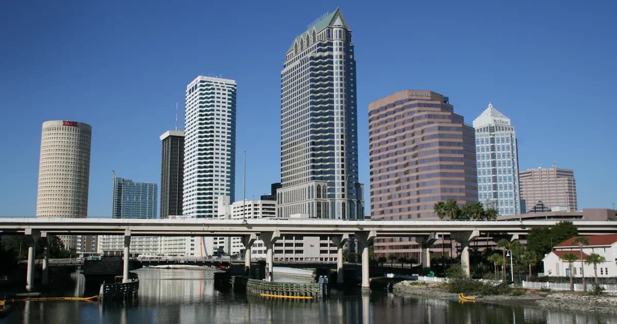 Downtown Tampa skyline and waterfront in Tampa, Florida