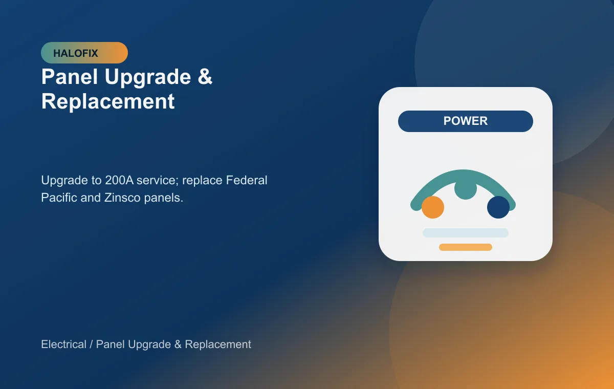 Panel Upgrade & Replacement support in Electrical - Panel Upgrade support for Electrical service requests - HALOFIX USA