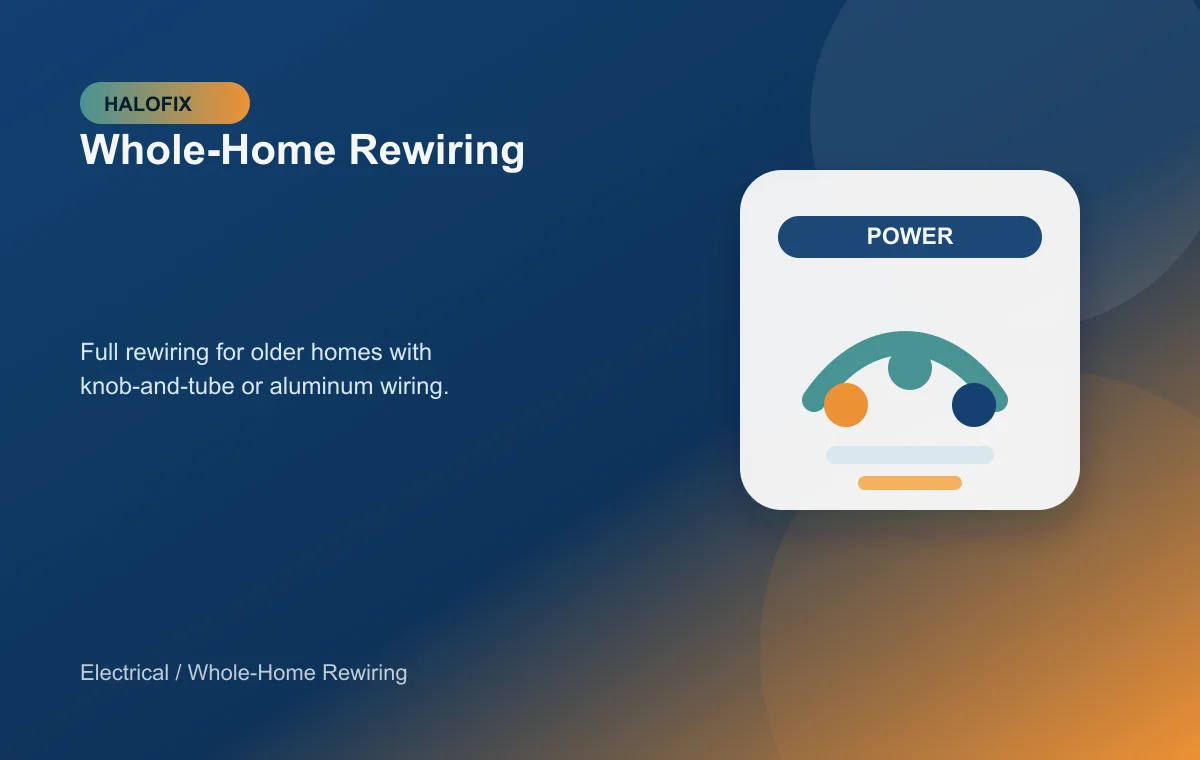 Whole-Home Rewiring support in Electrical - Rewiring support for Electrical service requests - HALOFIX USA