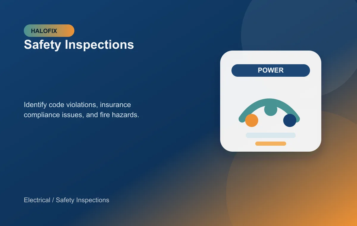 Safety Inspections support in Electrical - Safety Inspection support for Electrical service requests - HALOFIX USA